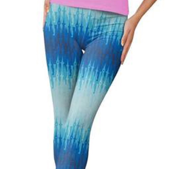 Charlies Project Kid's Size S/M Light Blue Castle Leggings NWT w Dust Bag - Picture 2 of 6